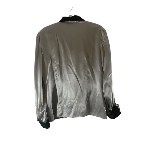 New York City 100% Silk Blouse/Shirt Long Sleeves Button Down Collared =F - Picture 4 of 8